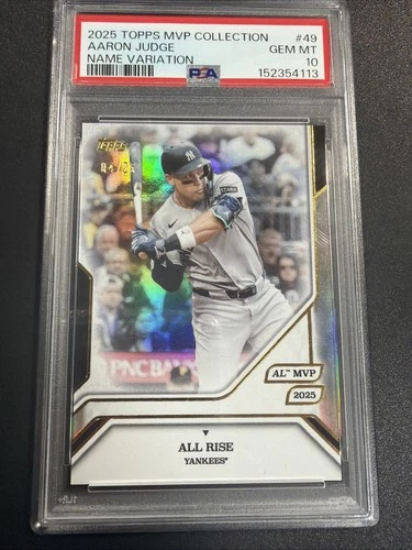 2025 Topps MVP Collection Aaron Judge #49 Name Variation 04/25 PSA 10 POP 1