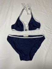 Michael Kors Bikini Set Women  s Extra Small Navy Blue White Trim MK Swimwear