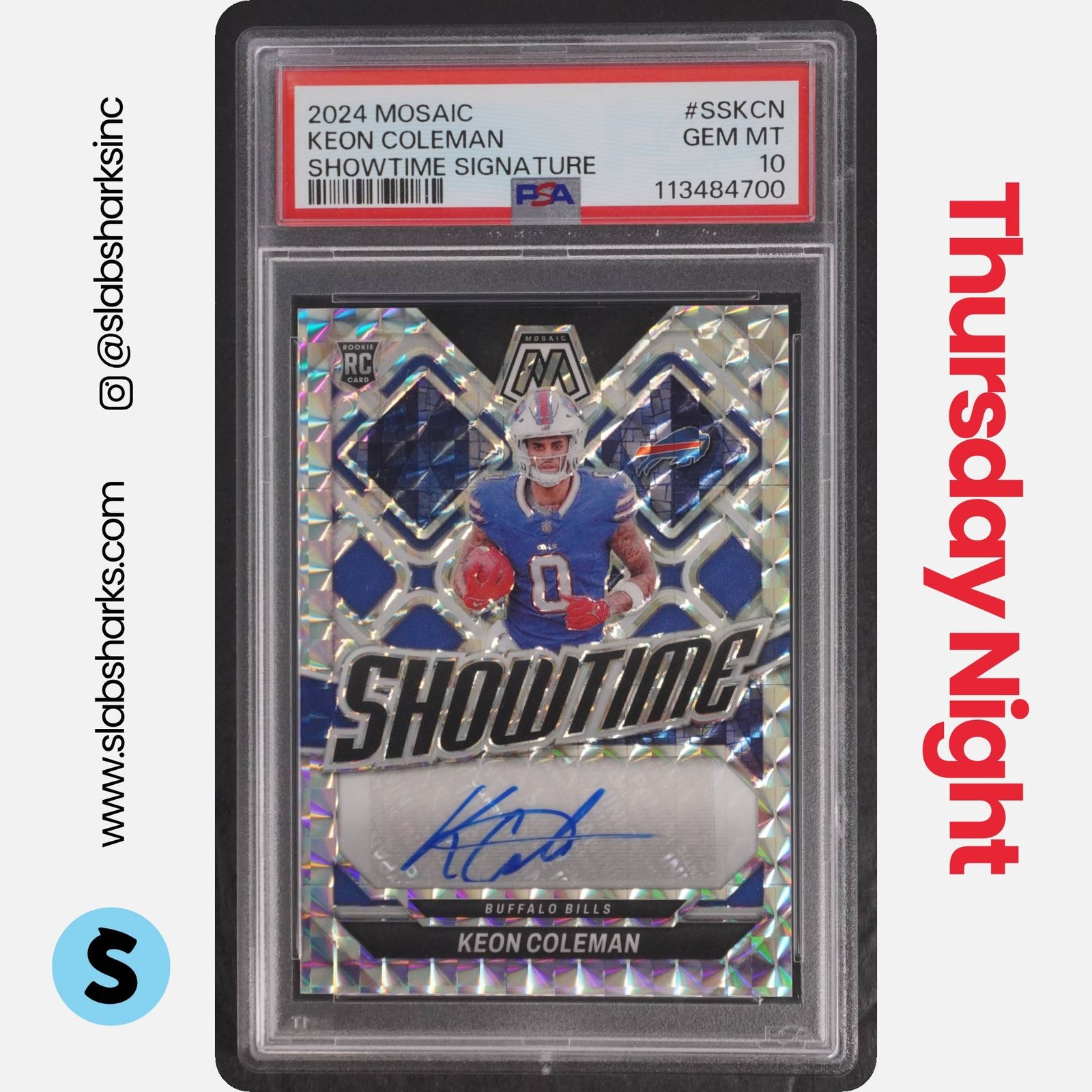 Keon Coleman Panini Mosaic Showtime Signatures #SSKCN Base