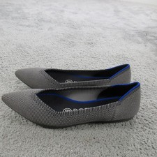 Rothy's The Point Shoes Womens Size 5 Gray Knit Flats Pointed Toe Washable
