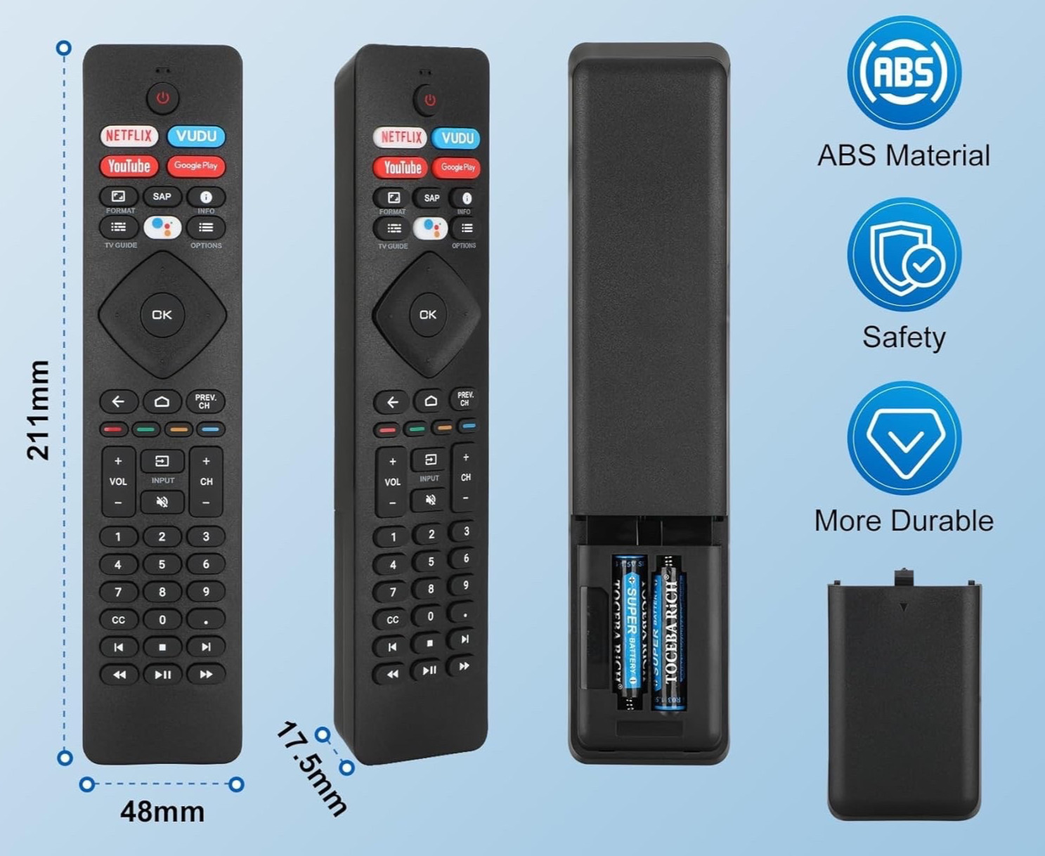 Control For Phillips Voice Tv Replacement. Universal Remote 