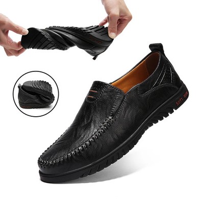 Men Fashionable Slip on Loafers Cycling Shoes Soft Sole Non-slip Flat Work Boots