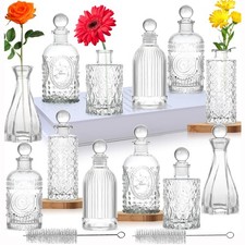 Glass Vase Bud Vase in Bulk Set of 12 with Stoppers Small Mini Vases for Flow...