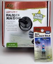Zilla Halogen Mini Dome with 25W Day Blue Halogen Bulb for Reptiles - New