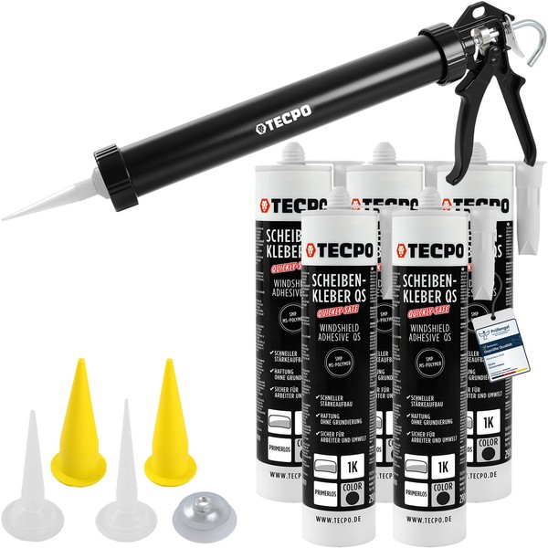 SCHEIBEN-KLEBER Primerlos MS-POLYMER Klebstoff Auto 5X290Ml + EINHAND-FETTPRESSE-image