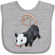 Inktastic Cute Possum And Heart Tail Baby Bib Animals Marsupial Shape Smile