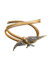 Rhinestone Bird Buckle On Double Strand Snake Belt A9462