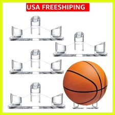 4 Pack Acrylic Basketball Stand Holder Clear Sports Ball Storage Football Rac...