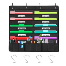 Heavy Duty 10 Pocket Door Hanging File Organizer with Name Tag Holders Black ...