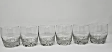 Crown Royal Round Glasses (Set of 6) Low Ball Rocks Glasses. Etched Crown Logo