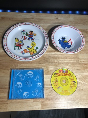 Sesame Street 90s Bowl, Plate, Splash Splash CD + case