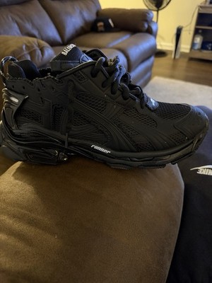 Balenciaga Runner Black Lace-Up Breathable Low Top Men's Athletic Sneakers