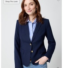 J. Crew Women Navy Blue Schoolboy Blazer Sz 2