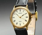 Vintage 1997 [N MINT] Seiko Dolce 5E31-6040 Gold Roman Quartz Men’s Watch JAPAN