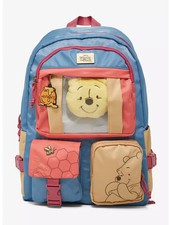 Disney Winnie the Pooh Multi-Pocket Backpack and Plush Keychain Bioworld NEW