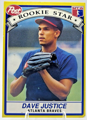 1991 Post Dave Justice Rookie Star Atlanta Braves #1 of 30