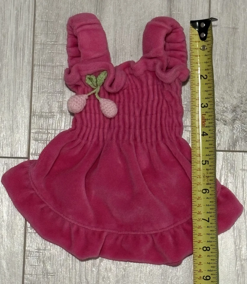 Boots & Barkley маленький питомец розовый бархат вечеринки солнце платье с вишни размер XSmall - Изображение 3 из 4