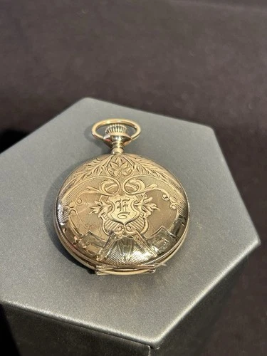 Antique Elgin Gold Filled Hunter Case Pocket Watch Ornate Engraved Working