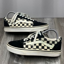 Vans Ward Checkerboard Black White Suede Low Top Sneakers Womens 8 500714