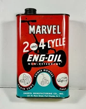 RARE Marvel Mystery Oil Can 2 & 4 Cycle Engine Oil,Awesome Graphics! 1 Qt. LOOK!