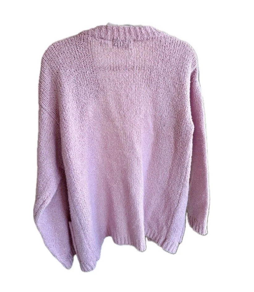 Vintage Granny Sweater Cardigan VTG Cascade Classics Light Pink w Pockets Size M - Image 2 of 4
