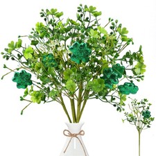 St.Patrick's Day 6 Pcs Shamrock Stems Artificial Shamrock Picks Artificial Shamr
