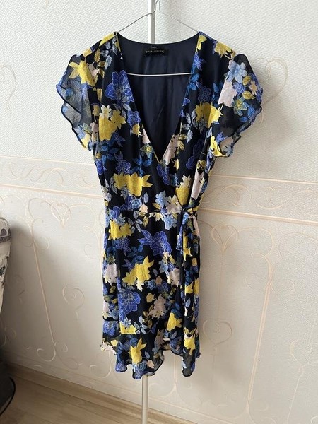 Women Banana Republic Dress Navy Chiffon 34 / XS /