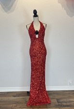 Dress The Population Women's Size XS Red Sequin  Gown Prom Dress NWT $358