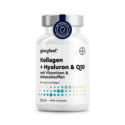 Kollagen + Q10 + Hyaluronsäure - Premium Marine Collagen - Anti-Aging & Gelenke