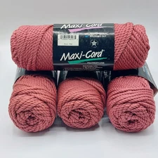 Maxi-Cord Twisted Hi Gloss Polypropylene Rose 100yds Macrame LOT OF 4 USA Made