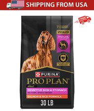 Purina Pro Plan Sensitive Skin  Stomach Salmon  Rice Formula Dry Dog Food,30LB