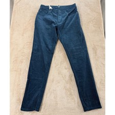 Todd Snyder Slim Fit Stretch Corduroy Pant Men 30x30 Teal Blue Preppy Casual New