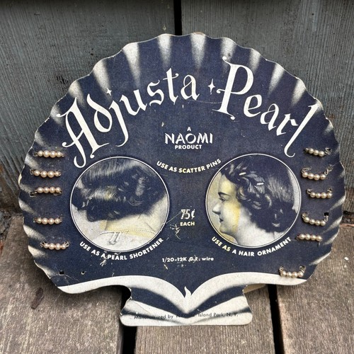 Ca. 1915 NAOMI ADJUSTA PEARL 12K GF GOLD & PEARL Jewelry Store Display Sign
