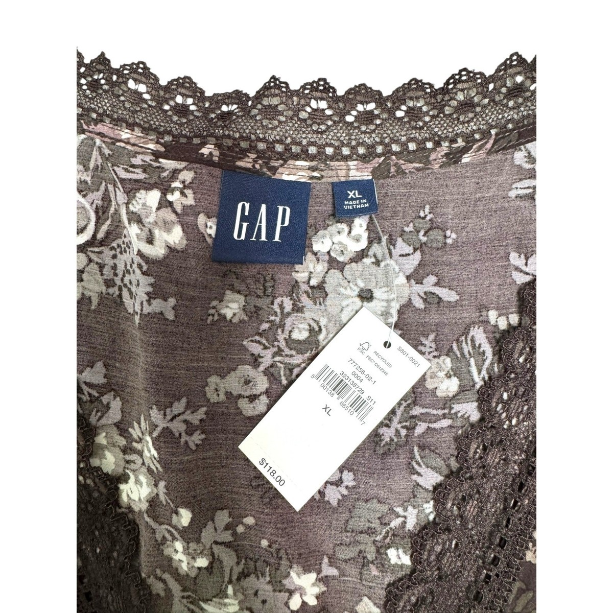 GAP Lace Trim Flutter Sleeve Brown Floral Maxi Dress Size XL Crepe V-Neck NWT | eBay GAP Lace Trim Flutter Sleeve Brown Floral Maxi Dress Size XL Crepe V-Neck NWT | eBay