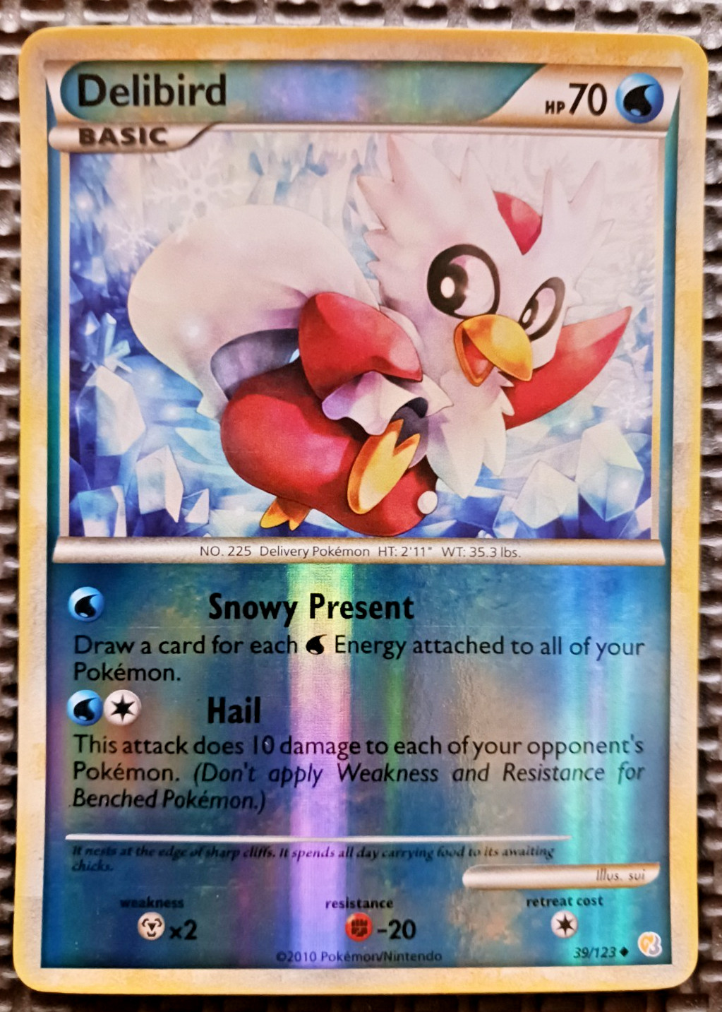 2010 Pokemon Heartgold & Soulsilver #39 Delibird Reverse Holo LP+/NM
