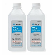 Swan 70 Isopropyl Rubbing Alcohol First Aid Antiseptic 16 fl oz 2 Pk Ships FAST
