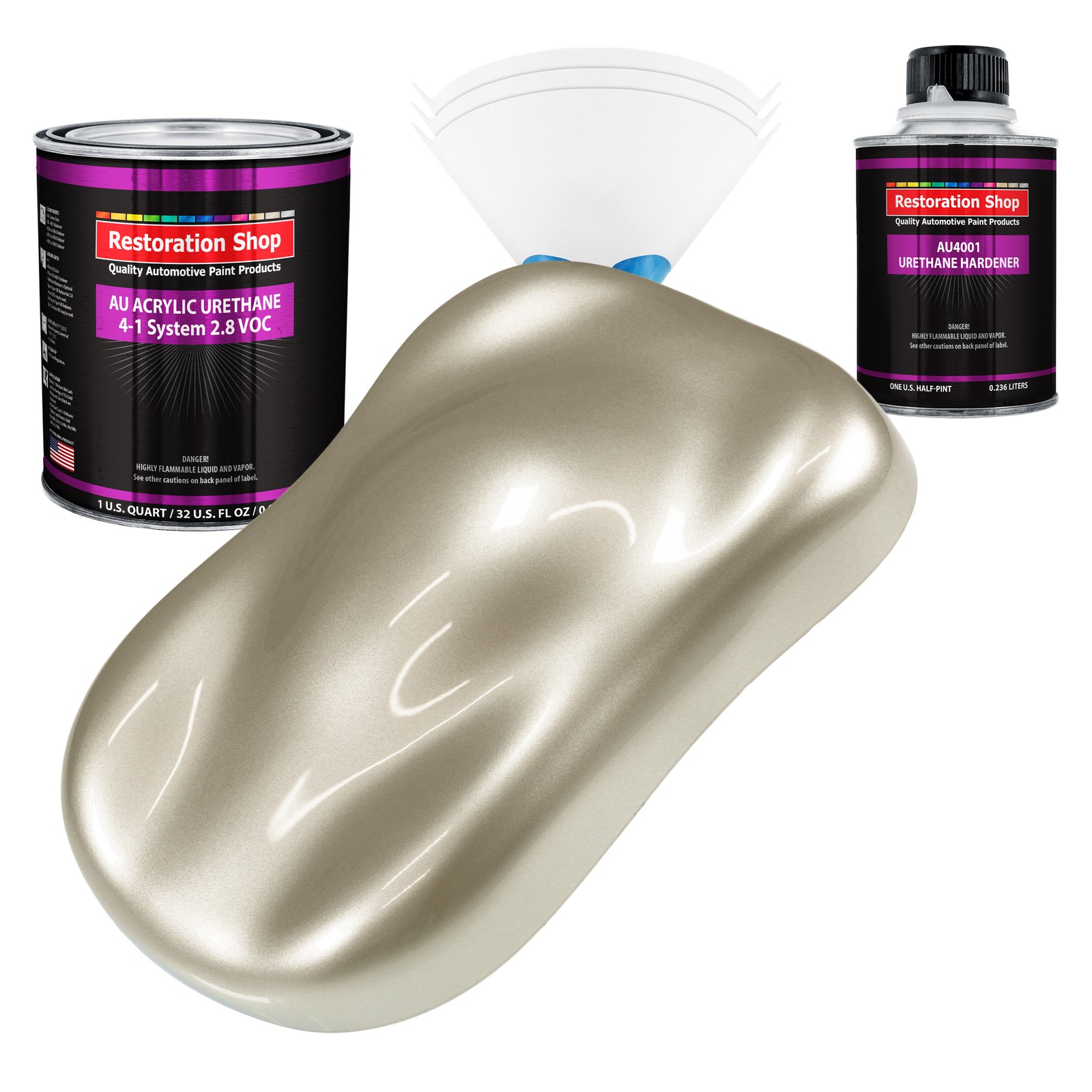 Restoration Shop Gold Mist Metallic Acrylic Urethane Auto Paint Quart Kit