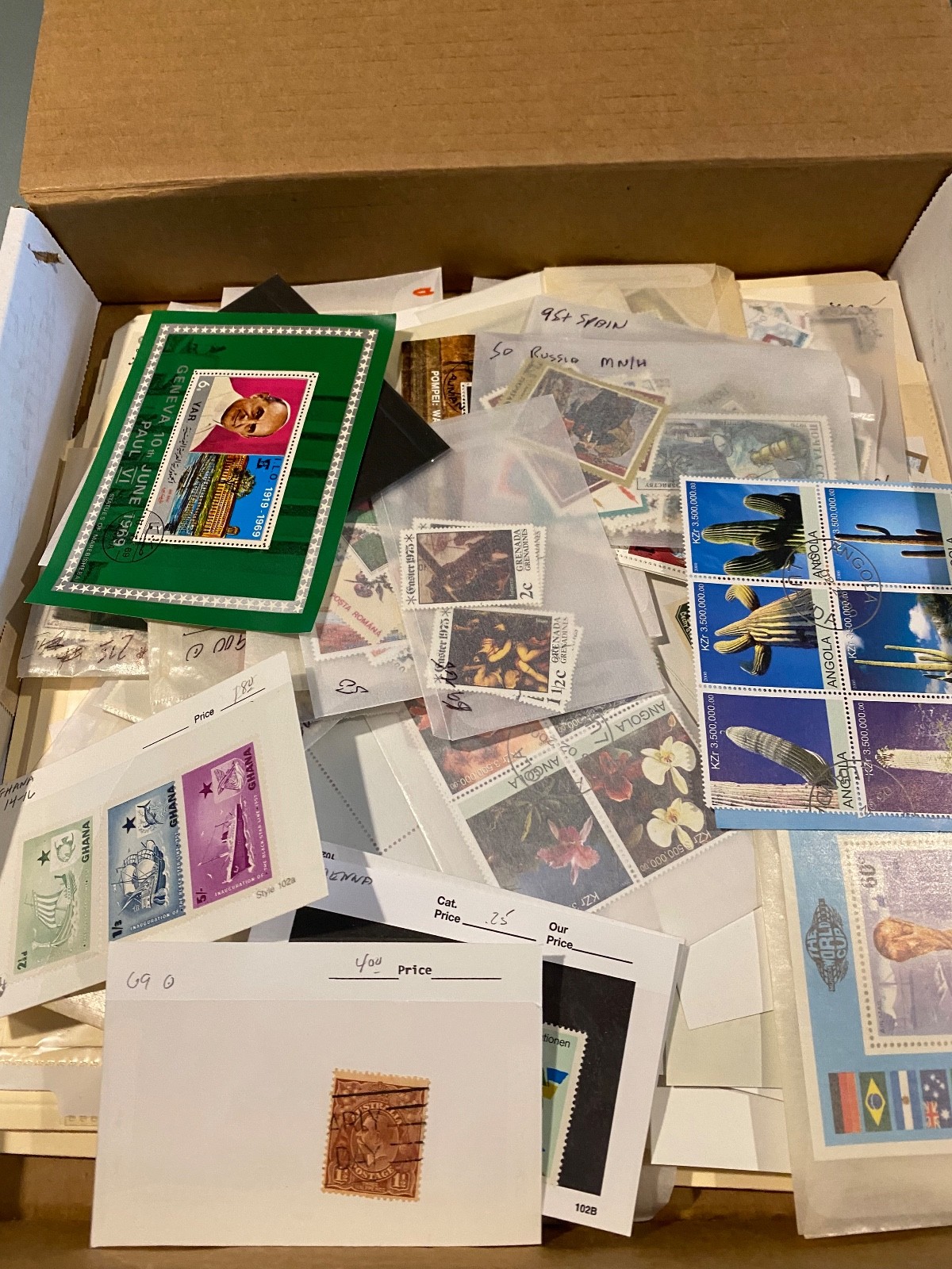 Worldwide Stamps Hundreds+ in Box Lot Not all Shown - L-1735