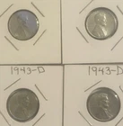 US Coins 4-1943D (Steel) Lincoln Cent Wheat Back Penny , AU , 62926a
