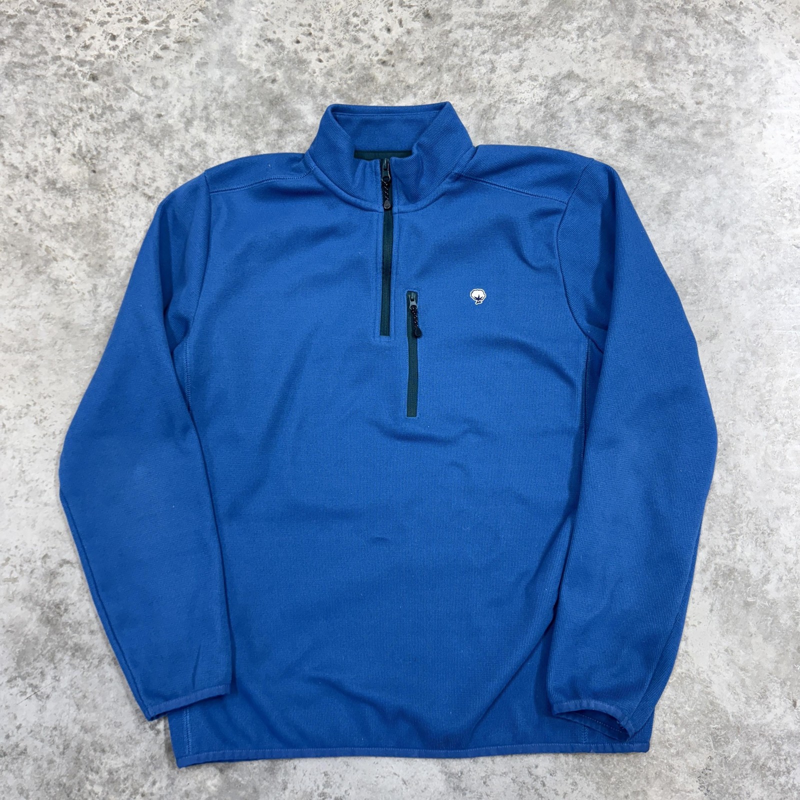 Southern Shirt Pullover Mens Medium Blue Quarter Zip Fleece Chest Pocket Logo