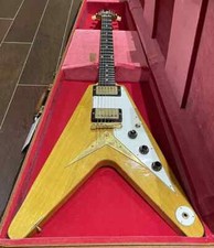 Custom Shop 1958 Korina 58 Flying V Electric Guitar Natural Black PickGuard New
