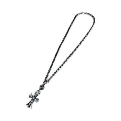 Chrome Hearts Tiny Fat Cross Pave Diamond Pendant Necklace Chain 