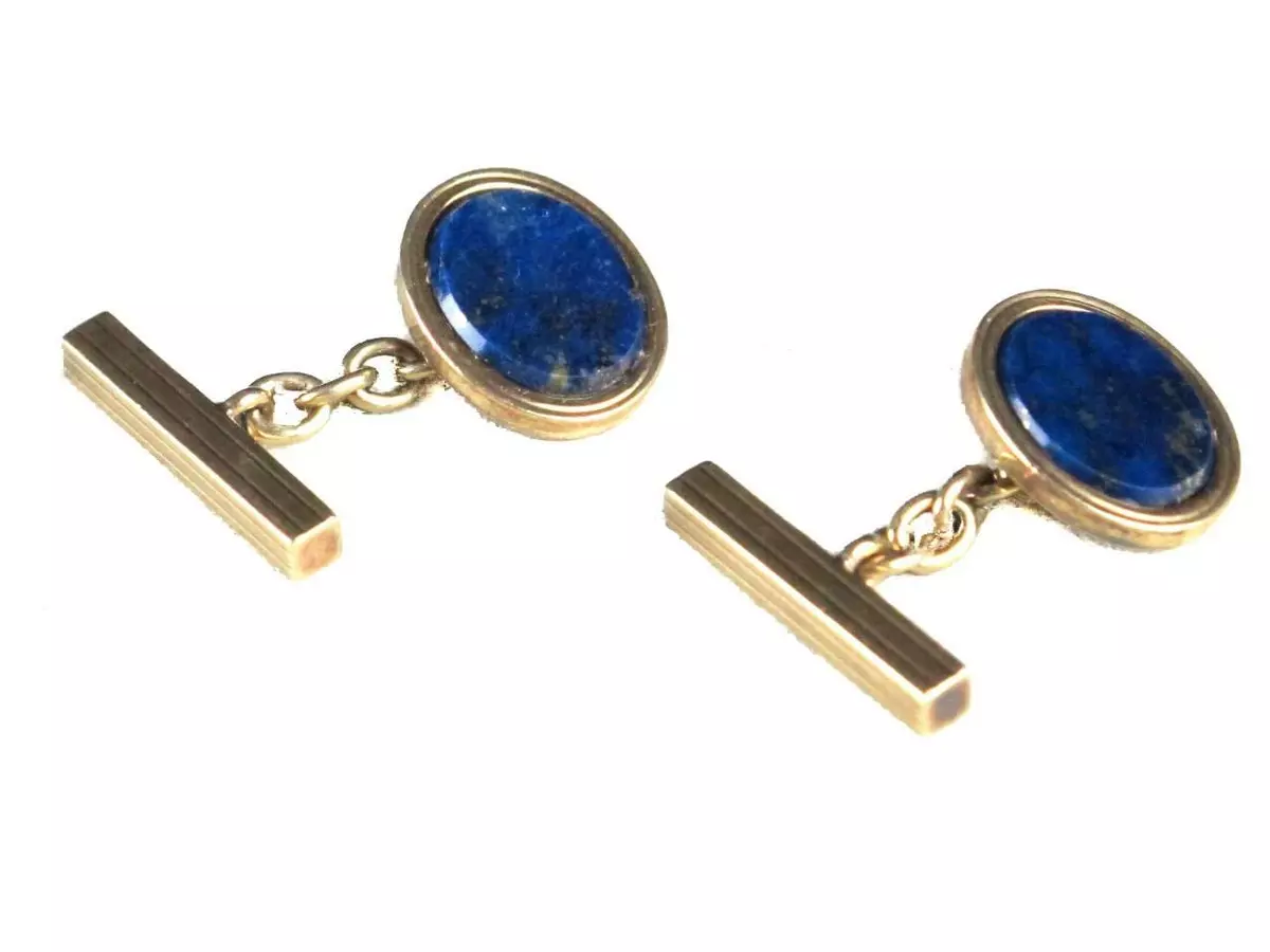 MEN´S DUNHILL SOLID 9K GOLD AND LAPIS LAZULI CUFFLINKS | eBay