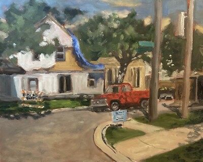Renovation In Grand Rapids - Original Oil Painting