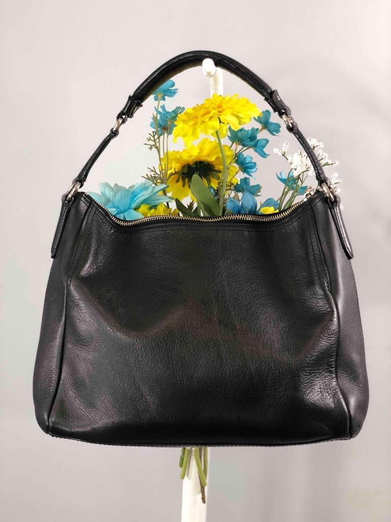 COLE HAAN Front Dual Pockets Black Leather Shoulder Hobo Bag | eBay