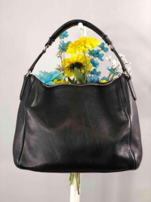COLE HAAN Front Dual Pockets Black Leather Shoulder Hobo Bag | eBay