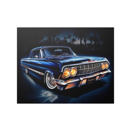 1963 1964 Chevrolet Impala Lowrider Wall Art Poster Low Rider Artwork - Picture 1 of 4