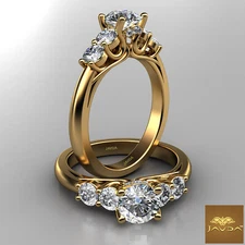 5 Stone Trellis Style Prong Setting Round Diamond Engagement Ring GIA F VS1 1Ct