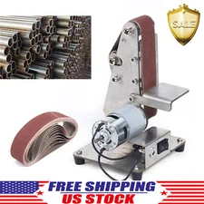 Electric Belt Grinder Vertical Belt Sander Polishing Grind Machine Dual Bearing