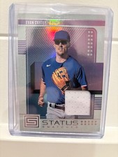 2023 Panini Chronicles #SS-EC Evan Carter Status Swatches MEM Texas Rangers